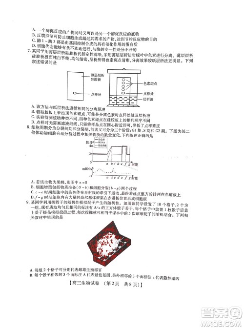 河南省六市2022-2023学年高三年级TOP二十名校九月摸底考试高三生物试卷及答案