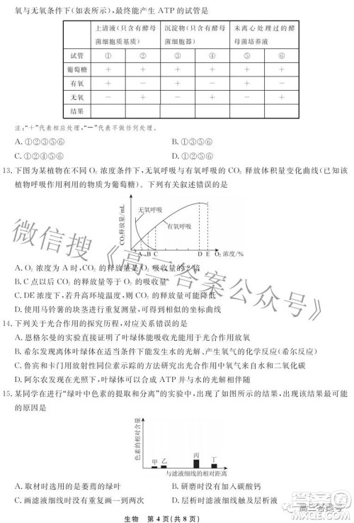 辽宁省名校联盟2022年高三9月份联合考试生物试题及答案