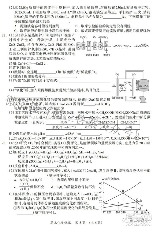 广西2022年9月联盟校入学统一检测卷高三化学试题及答案 广西2022年9月联盟校入学统一检测卷高三化学试题及答案