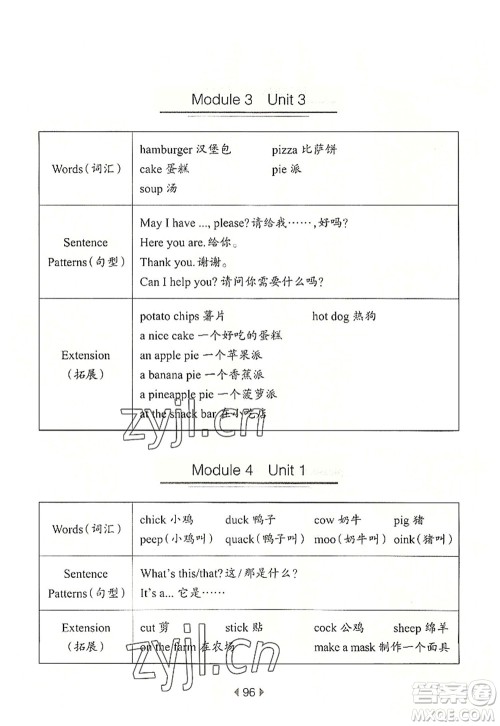 华东师范大学出版社2022一课一练一年级英语第一学期N版华东师大版上海专用答案