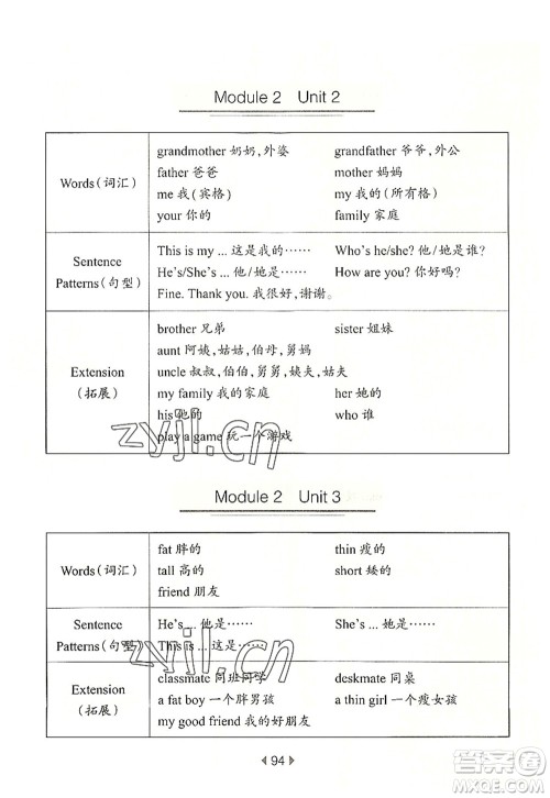 华东师范大学出版社2022一课一练一年级英语第一学期N版华东师大版上海专用答案