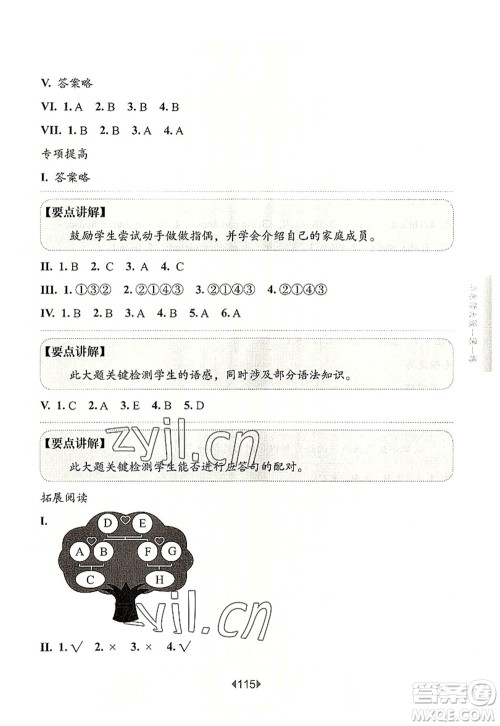 华东师范大学出版社2022一课一练一年级英语第一学期N版增强版华东师大版上海专用答案