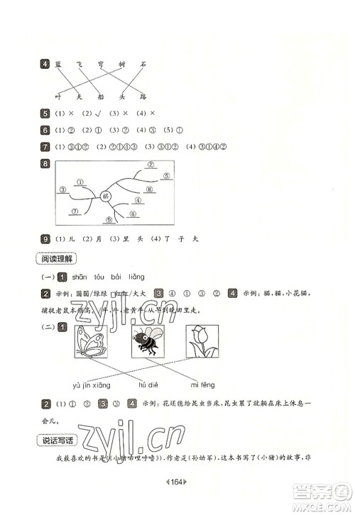 华东师范大学出版社2022一课一练一年级语文第一学期增强版华东师大版上海专用答案 华东师范大学出版社2022一课一练一年级语文第一学期增强版华东师大版上海专用答案