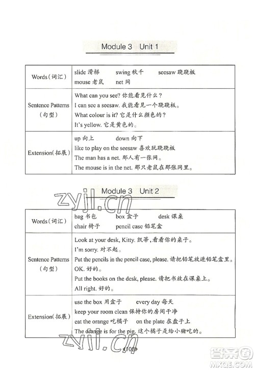 华东师范大学出版社2022一课一练二年级英语第一学期N版华东师大版上海专用答案