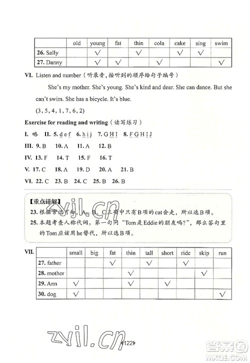 华东师范大学出版社2022一课一练二年级英语第一学期N版华东师大版上海专用答案