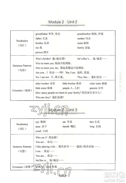 华东师范大学出版社2022一课一练三年级英语第一学期N版华东师大版上海专用答案