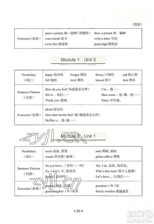 华东师范大学出版社2022一课一练四年级英语第一学期N版华东师大版上海专用答案