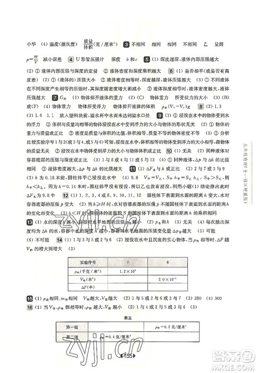 华东师范大学出版社2022一课一练九年级物理全一册增强版华东师大版上海专用答案 华东师范大学出版社2022一课一练九年级物理全一册增强版华东师大版上海专用答案