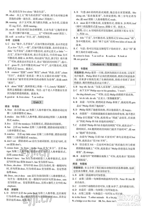 陕西人民教育出版社2022中学教材全练七年级英语上册外语教研版天津专用答案 陕西人民教育出版社2022中学教材全练七年级英语上册外语教研版天津专用答案
