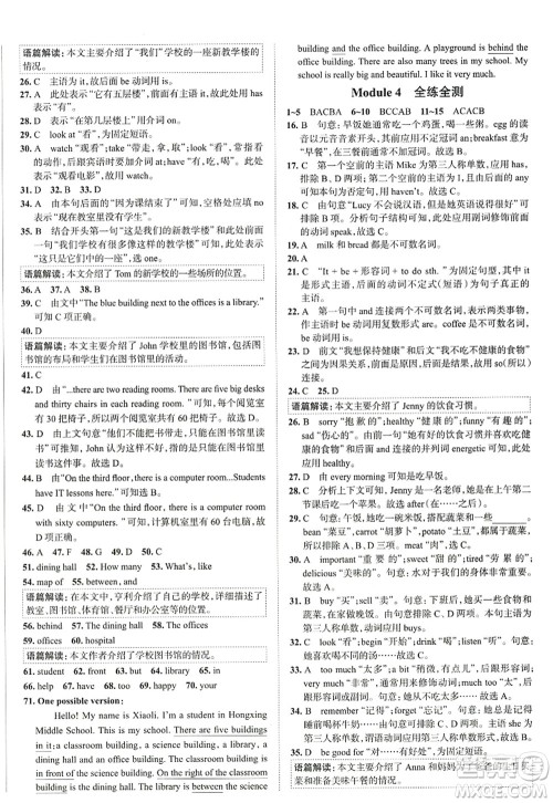陕西人民教育出版社2022中学教材全练七年级英语上册外语教研版天津专用答案 陕西人民教育出版社2022中学教材全练七年级英语上册外语教研版天津专用答案