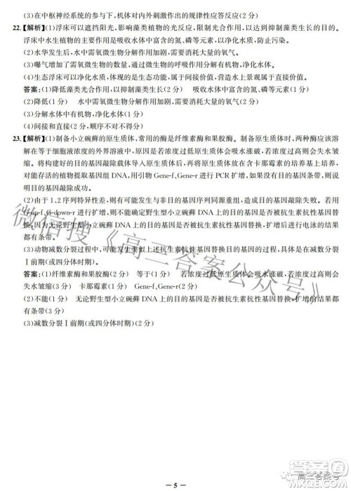 邯郸市2023届高三年级摸底考试试卷生物试题及答案 邯郸市2023届高三年级摸底考试试卷生物试题及答案