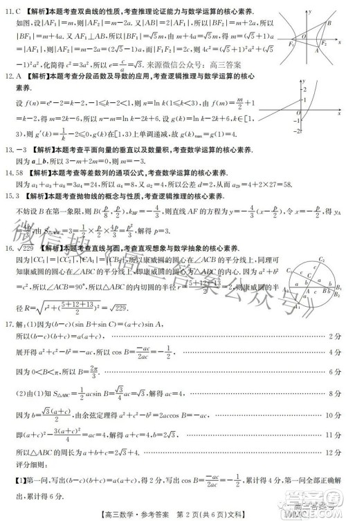 2023届金太阳九月联考1003C高三文科数学试题及答案