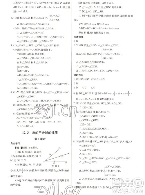 长江少年儿童出版社2022长江全能学案同步练习册数学八年级上册人教版答案