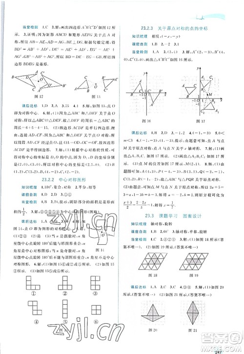 广西师范大学出版社2022新课程学习与测评同步学习九年级数学全一册人教版答案