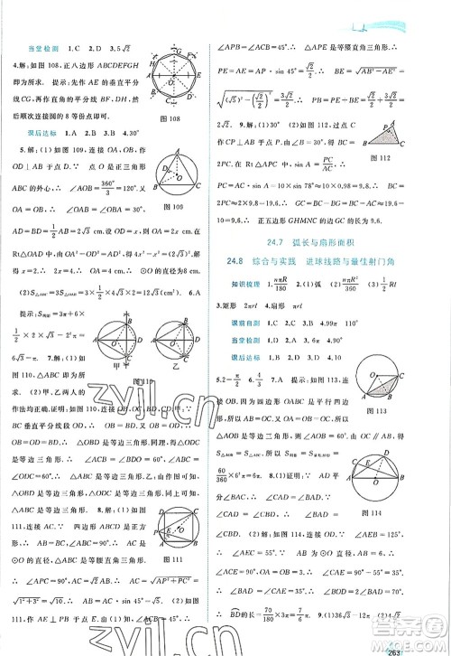 广西师范大学出版社2022新课程学习与测评同步学习九年级数学全一册沪科版答案