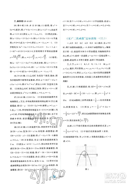 广西师范大学出版社2022新课程学习与测评单元双测九年级数学全一册A人教版答案