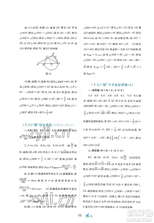 广西师范大学出版社2022新课程学习与测评单元双测九年级数学全一册A人教版答案