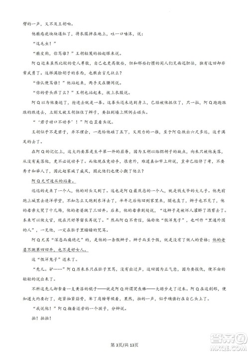 南京市2023届高三年级学情调研语文试题及答案