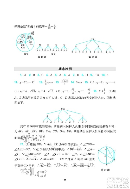 广州出版社2022阳光学业评价九年级数学上册人教版答案 广州出版社2022阳光学业评价九年级数学上册人教版答案