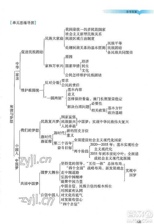 广州出版社2022阳光学业评价九年级道德与法治上册人教版答案