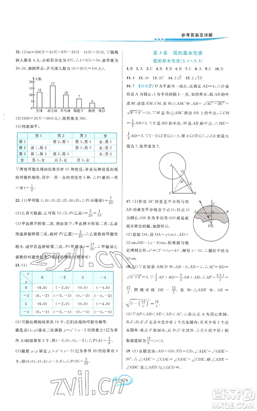 华东师范大学出版社2022走进重高培优测试九年级数学浙教版参考答案 华东师范大学出版社2022走进重高培优测试九年级数学浙教版参考答案