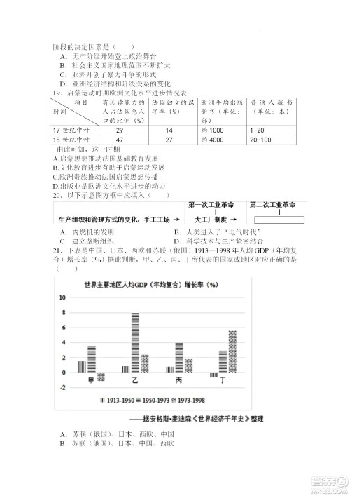 辽宁2022-2023学年度上六校高三期初考试历史试题及答案