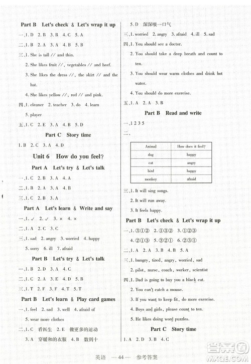 二十一世纪出版社2022新课程新练习六年级英语上册PEP版答案 二十一世纪出版社2022新课程新练习六年级英语上册PEP版答案