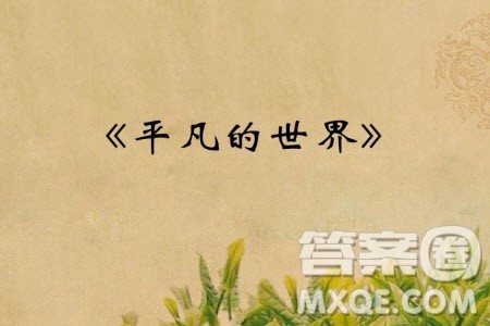 平凡的世界读后感600字 关于平凡的世界的读后感600字