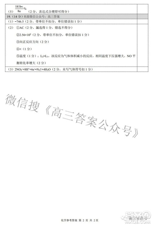 2022-2023学年度武汉市部分学校高三年级九月调研考试化学试题及答案