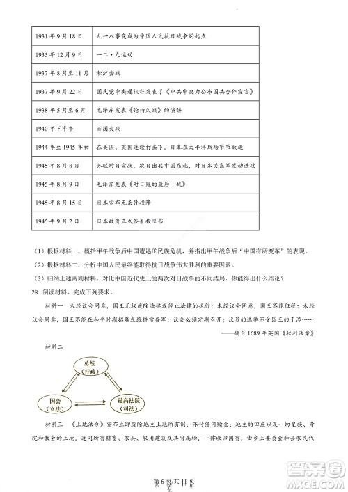 济南市2022年高一学情检测历史试题及答案