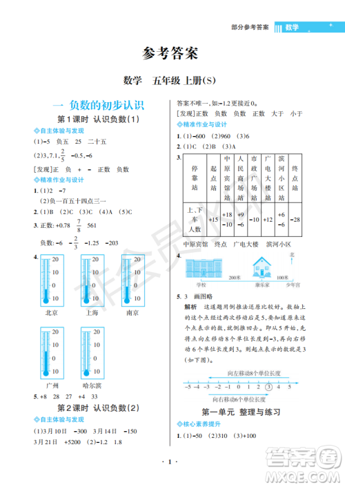 海南出版社2022新课程学习指导五年级数学上册苏教版答案