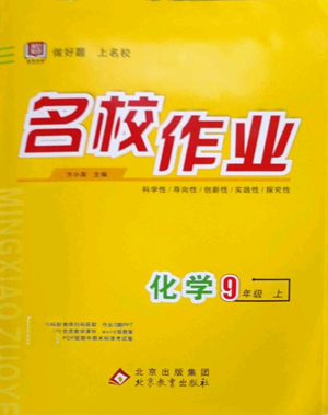 北京教育出版社2022秋季名校作业九年级上册化学人教版参考答案