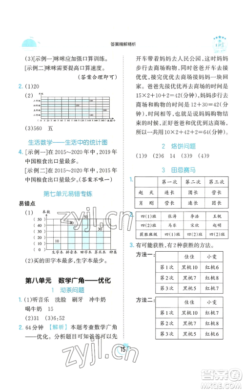 江西人民出版社2022王朝霞德才兼备作业创新设计四年级上册数学人教版参考答案 江西人民出版社2022王朝霞德才兼备作业创新设计四年级上册数学人教版参考答案