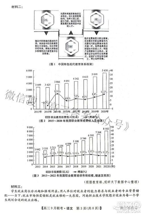 2023届陕西省九师联盟高三9月联考语文试题及答案