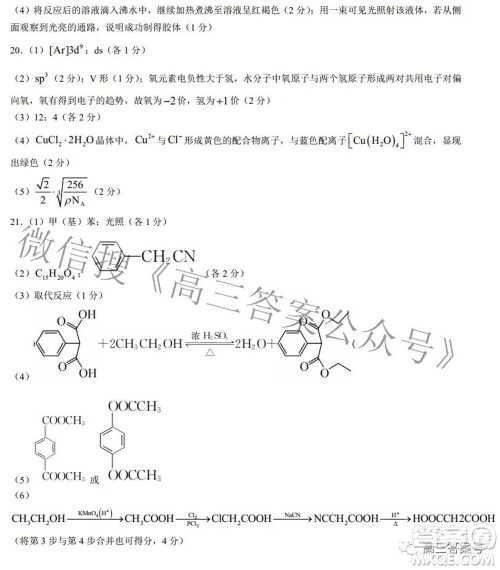 2023届陕西省九师联盟高三9月联考化学试题及答案