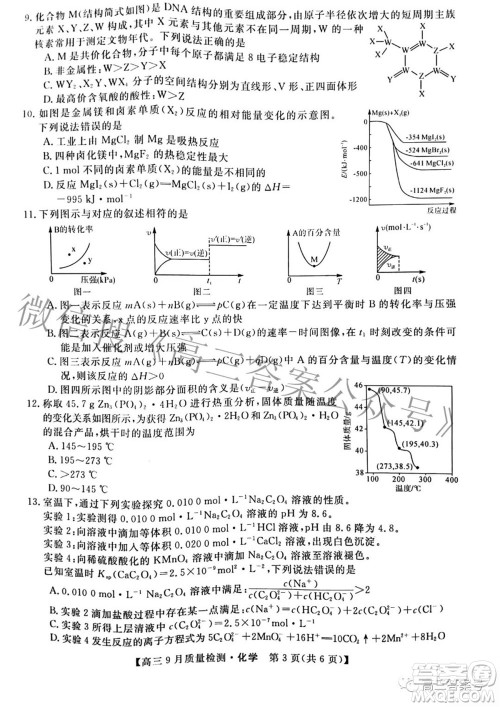 金科大联考2022-2023学年度高三9月质量检测化学试题及答案 金科大联考2022-2023学年度高三9月质量检测化学试题及答案