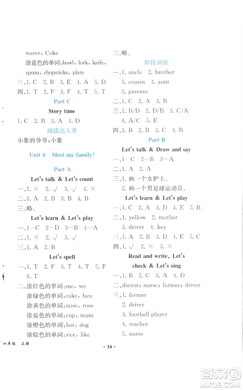 人民教育出版社2022胜券在握同步解析与测评课堂巩固练习四年级上册英语人教版重庆专版参考答案 人民教育出版社2022胜券在握同步解析与测评课堂巩固练习四年级上册英语人教版重庆专版参考答案