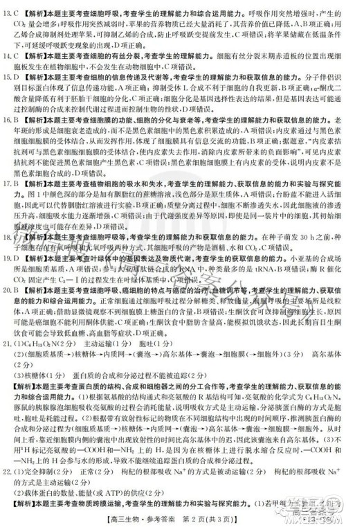 2023届贵州金太阳高三9月联考生物试题及答案 2023届贵州金太阳高三9月联考生物试题及答案