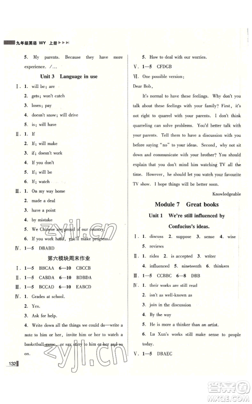 北方妇女儿童出版社2022胜券在握辽宁作业分层培优学案九年级上册英语外研版参考答案 北方妇女儿童出版社2022胜券在握辽宁作业分层培优学案九年级上册英语外研版参考答案