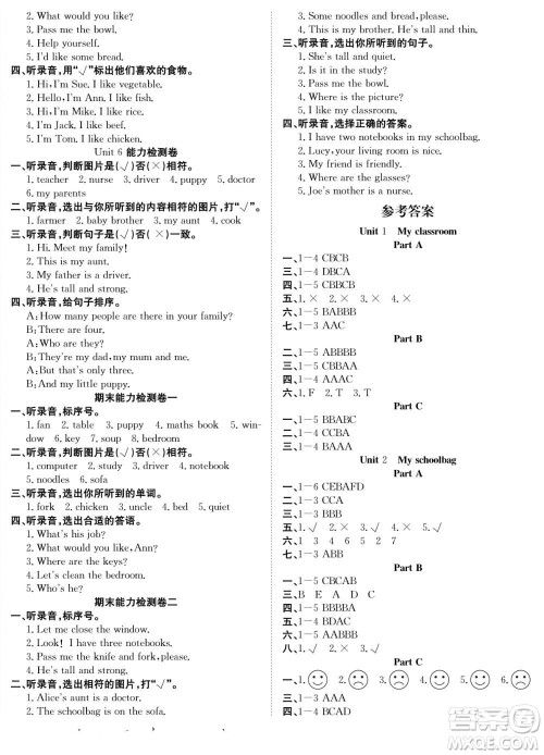 合肥工业大学出版社2022快乐学习随堂练英语四年级上册RJ人教版答案 合肥工业大学出版社2022快乐学习随堂练英语四年级上册RJ人教版答案