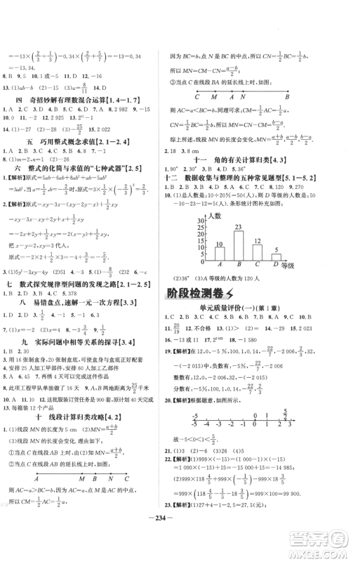 未来出版社2022世纪金榜金榜学案七年级上册数学湘教版参考答案