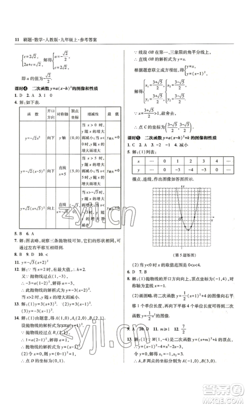 东北师范大学出版社2022北大绿卡刷题九年级上册数学人教版参考答案