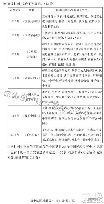雅礼中学2023届高三月考试卷二历史试题及答案 雅礼中学2023届高三月考试卷二历史试题及答案