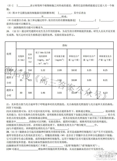 江西省六校2023届高三10月联考生物试题及答案 江西省六校2023届高三10月联考生物试题及答案