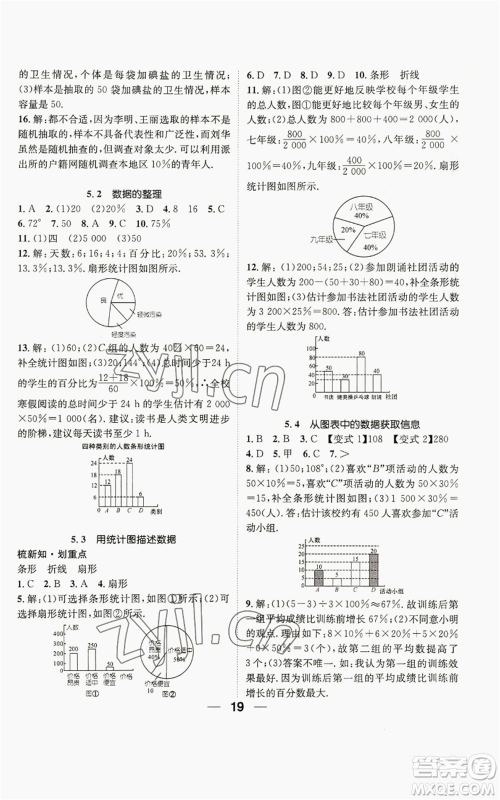 阳光出版社2022精英新课堂七年级上册数学沪科版参考答案