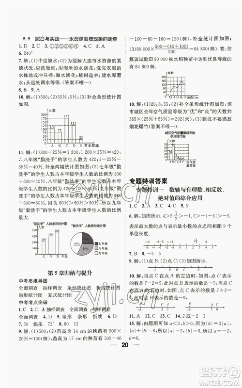 阳光出版社2022精英新课堂七年级上册数学沪科版参考答案