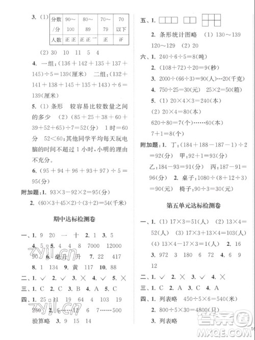 延边大学出版社2022秋江苏好卷四年级数学上册苏教版答案