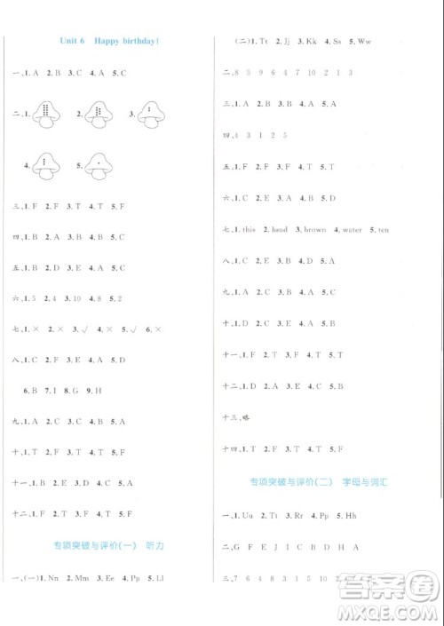 沈阳出版社2022秋黄冈名卷三年级上册英语人教版参考答案 沈阳出版社2022秋黄冈名卷三年级上册英语人教版参考答案