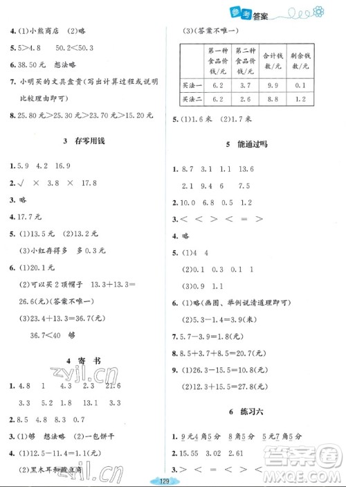 北京师范大学出版社2022秋课堂精练数学三年级上册北师大版双色版答案