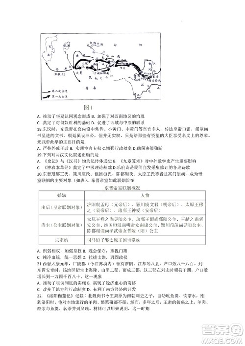 2022年山东省学情空间区域教研共同体高一10月份联考历史试题及答案